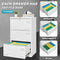 Supfirm Filing Cabinet Lateral File Cabinet 3 Drawer, White Filing Cabinets with Lock, Locking Metal File Cabinets Three Drawer Office Cabinet for Legal/Letter/A4/F4 Home Offic