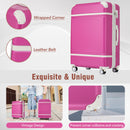 Supfirm 20 IN Luggage 1 Piece with TSA lock , Lightweight Suitcase Spinner Wheels,Carry on Vintage Luggage,Pink