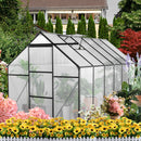 Supfirm 6x12 FT Polycarbonate Greenhouse Raised Base and Anchor Aluminum Heavy Duty Walk-in Greenhouses for Outdoor Backyard in All Season,Black