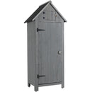 Supfirm 30.3"L X 21.3"W X 70.5"H Outdoor Storage Cabinet Tool Shed Wooden Garden Shed  Gray