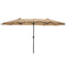 Supfirm 15x9ft Large Double-Sided Rectangular Outdoor Twin Patio Market Umbrella w/Crank- taupe