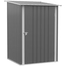 Supfirm 3.3' x 3.4' Outdoor Storage Shed, Galvanized Metal Utility Garden Tool House, 2 Vents and Lockable Door for Backyard, Bike, Patio, Garage, Lawn, Gray