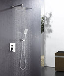 Supfirm Shower Faucet Set Shower System with 12 Inch Rain Shower Head and Handheld, Bathroom Shower Combo Set Wall Mounted System Rough-in Valve Body and Trim Included.