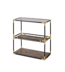 Supfirm ACME Heleris Console Table in Black/Gold & Smoky Glass 90319