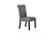 Classic Dining Room Furniture Natural Wooden Rectangle Top Dining Table 6x Side Chairs Charcoal Fabric Tufted Toll Back Top Back Chair Nail heads Trim and Storage Shelve 7pc Dining Set - Supfirm