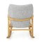 Supfirm Solid Wood Rocking Chair with Light Gray Linen Cushion