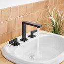 Supfirm 8 in. Widespread Double Handle Bathroom Faucet 3 Hole Vanity Faucet in Matte Black