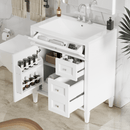 Supfirm 30'' Bathroom Vanity with Top Sink, Modern Bathroom Storage Cabinet with 2 Drawers and a Tip-out Drawer, Single Sink Bathroom Vanity - Supfirm