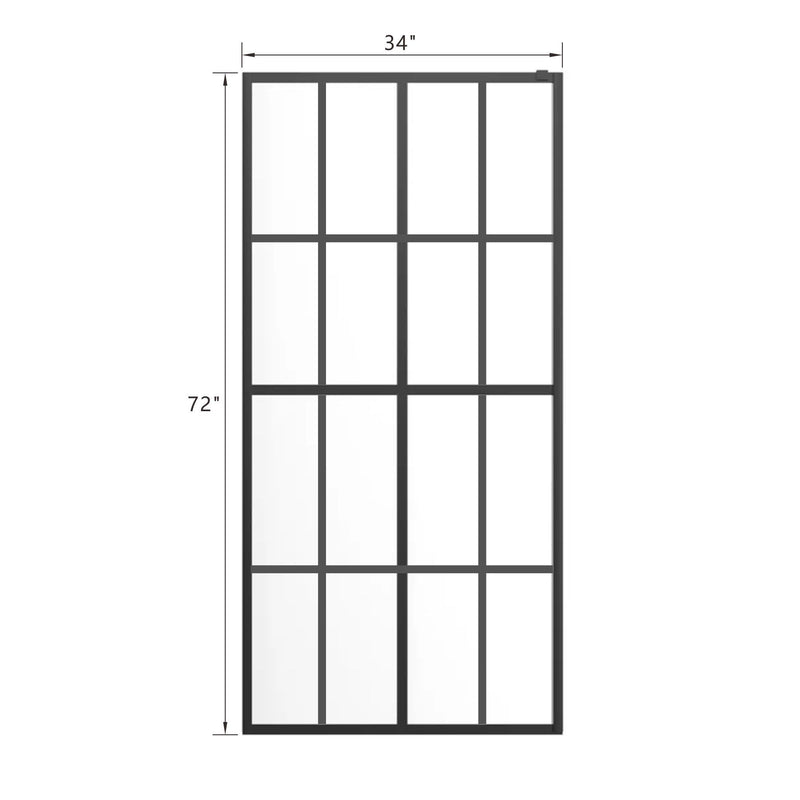 Supfirm Goodyo 34" X 72" Shower Door Walk-in Black Finish