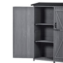 Supfirm TOPMAX Outdoor 5.3ft Hx4.6ft L Wood Storage Shed Tool Organizer,Garden Shed, Storage Cabinet with Waterproof Asphalt Roof, Double Lockable Doors, 3-tier Shelves for Backyard, Gray