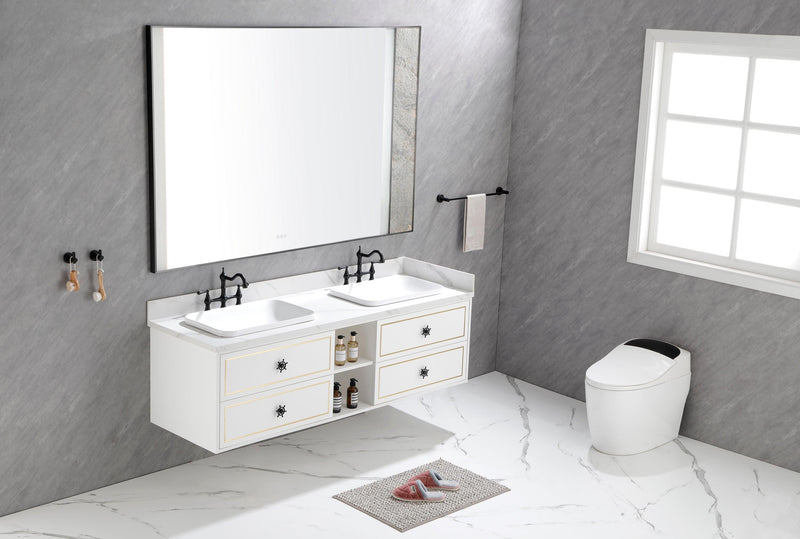 72*23*21in Wall Hung Doulble Sink Bath Vanity Cabinet Only in Bathroom Vanities without Tops - Supfirm