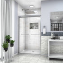 Supfirm Shower Door 48" W x 76"H Semi-Frameless Bypass Sliding Shower Enclosure, Brushed Nickel