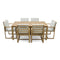 Supfirm Patio Dining Set Outdoor Dining Table and Chair Set with  and Removable Cushions for Patio, Backyard, Garden, Light Teak