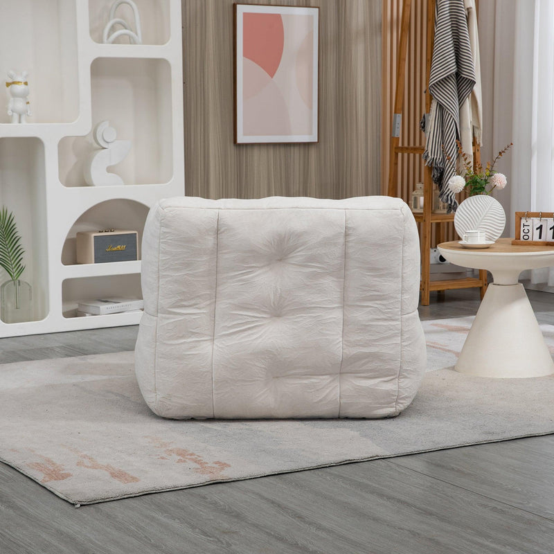 Fluffy bean bag chair, comfortable bean bag for adults and children, super soft lazy sofa chair with memory foam and ottoman, indoor modern focus bean bag chair for living room, bedroom, apartment - Supfirm