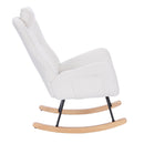 Supfirm Teddy Upholstered Nursery Rocking Chair for Living Room Bedroom(WHITE Teddy)