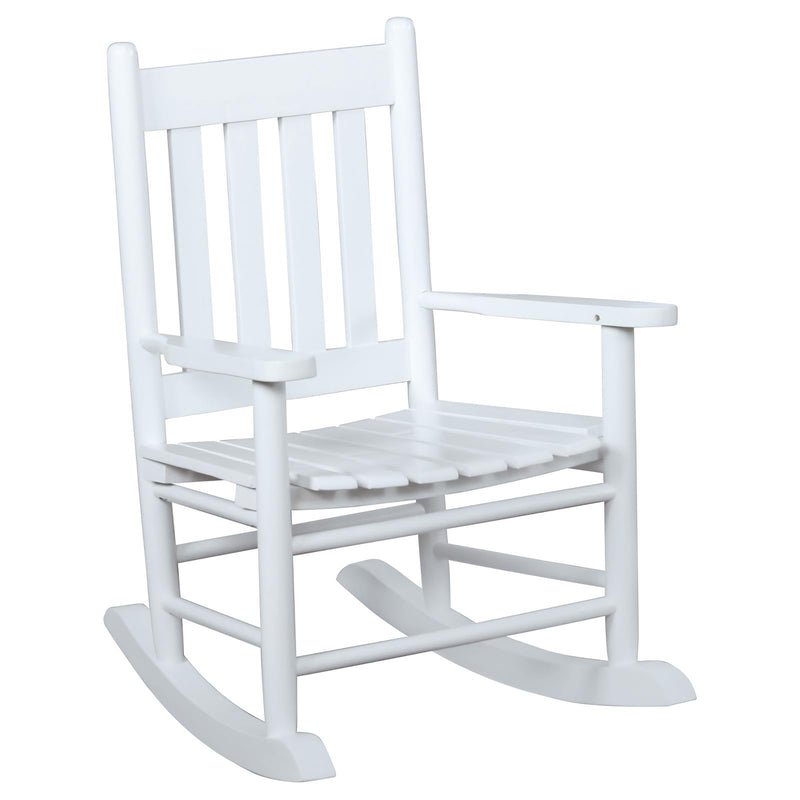 Supfirm White Slat Back Youth Rocking Chair