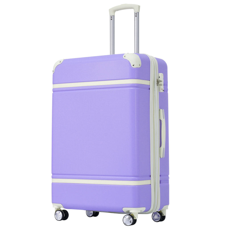 Supfirm 24 IN Luggage 1 Piece with TSA lock , Expandable Lightweight Suitcase Spinner Wheels, Vintage Luggage,Purple