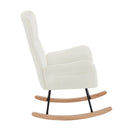 Supfirm Cream white velvet rocking chair