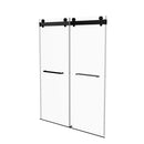 Supfirm Frameless Double Sliding Shower, 69" - 72" Width, 79" Height, 3/8" (10 mm) Clear Tempered Glass, , Designed for Smooth Door with Clear Tempered Glass and Stainless Steel Hardware in Matt Black Finish