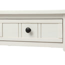 Supfirm TREXM Daisy Series Console Table Traditional Design with Two Drawers and Bottom Shelf (Ivory White)