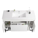 48" Bathroom Vanity with Sink,Bathroom Vanity Cabinet with Two Soft Close Cabinet Doors & soft-close Drawers,Bathroom Storage Cabinet with a Lower Open Shelf,with Metal Legs,White Ceramic Sink,White - Supfirm