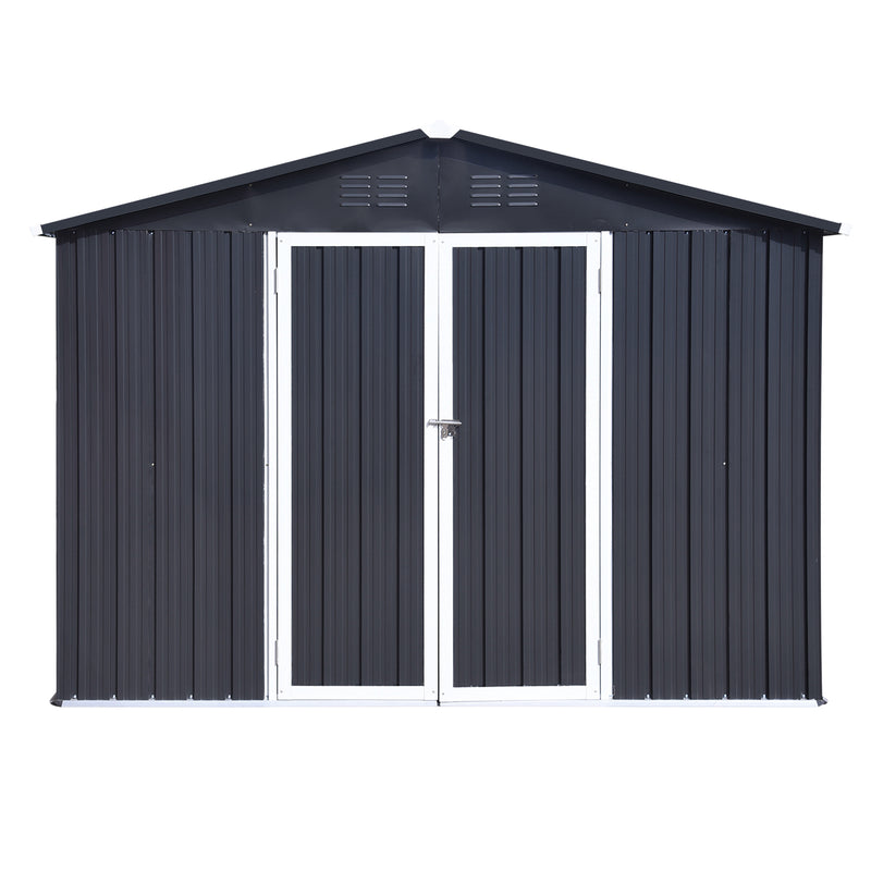 Supfirm Metal garden sheds 6ftx8ft outdoor storage sheds Dark-grey