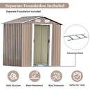 Supfirm TOPMAX Patio 6ft x4ft Bike Shed Garden Shed, Metal Storage Shed with Lockable Door, Tool Cabinet with Vents and Foundation for Backyard, Lawn, Garden, Brown