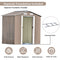 Supfirm TOPMAX Patio 6ft x4ft Bike Shed Garden Shed, Metal Storage Shed with Adjustable Shelf and Lockable Door, Tool Cabinet with Vents and Foundation for Backyard, Lawn, Garden, Brown