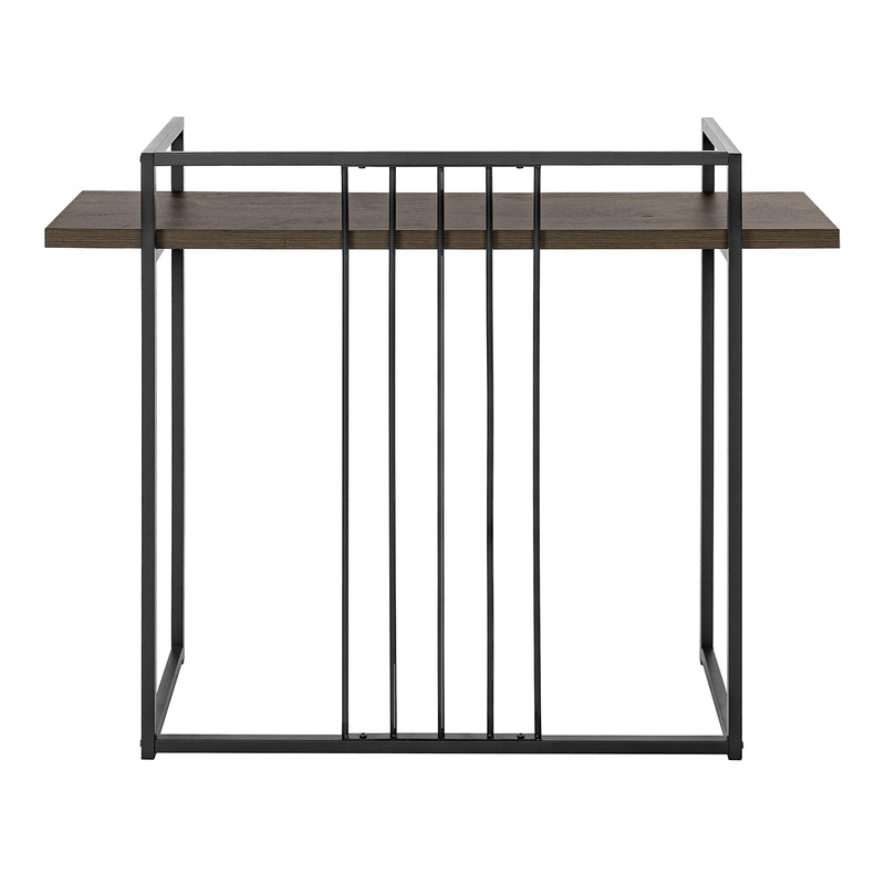 Supfirm 47.2" L Square Console Table - WALNUT & BLACK