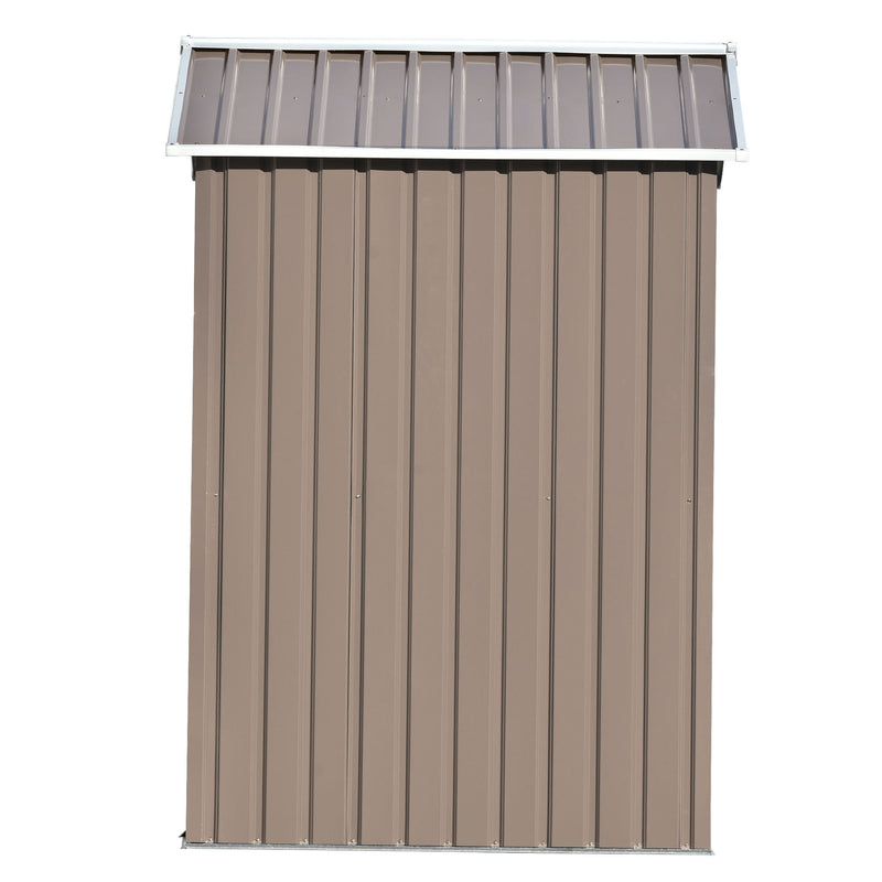 Supfirm TOPMAX Patio 6ft x4ft Bike Shed Garden Shed, Metal Storage Shed with Lockable Door, Tool Cabinet with Vents and Foundation for Backyard, Lawn, Garden, Brown