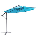 Supfirm 10 FT Solar LED Patio Outdoor Umbrella Hanging Cantilever Umbrella Offset Umbrella Easy Open Adustment with 32 LED Lights