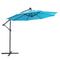 Supfirm 10 FT Solar LED Patio Outdoor Umbrella Hanging Cantilever Umbrella Offset Umbrella Easy Open Adustment with 32 LED Lights