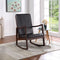 Supfirm ACME Raina Rocking Chair, Dark Brown PU & Espresso Finish 59935