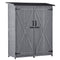 Supfirm TOPMAX Outdoor 5.3ft Hx4.6ft L Wood Storage Shed Tool Organizer,Garden Shed, Storage Cabinet with Waterproof Asphalt Roof, Double Lockable Doors, 3-tier Shelves for Backyard, Gray