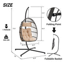 Supfirm Outdoor Garden Rattan Egg Swing Chair Hanging Chair Wood