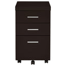 Supfirm Cappuccino 3-Drawer Mobile File Cabinet