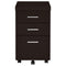 Supfirm Cappuccino 3-Drawer Mobile File Cabinet