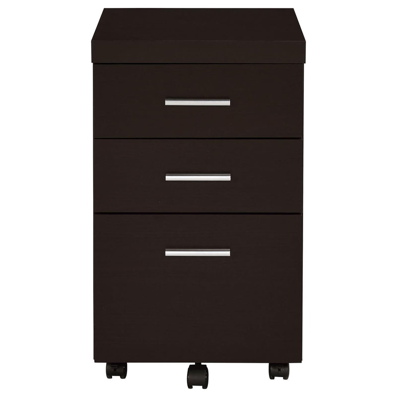 Supfirm Cappuccino 3-Drawer Mobile File Cabinet