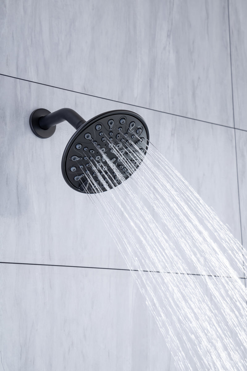 Supfirm 6 In. 6-Spray Balancing Shower Head Shower Faucet