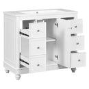 [Cabinet Only] 36" White Bathroom vanity(Sink not included) - Supfirm