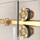 Supfirm 56'' - 60'' W x 66'' H Single Sliding Frameless Tub Shower Door With 3/8 Inch (10mm) Clear Glass in Brushed Gold