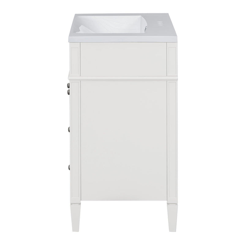 Supfirm 30'' Bathroom Vanity with Top Sink, Modern Bathroom Storage Cabinet with 2 Drawers and a Tip-out Drawer, Single Sink Bathroom Vanity - Supfirm