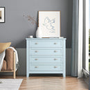 Drawer Dresser BAR CABINET side cabinet,buffet sideboard,buffet service counter, solid wood frame,plasticdoor panel,retro shell handle,applicable to dining room,living room, kitchen corridor,Blue-gray - Supfirm