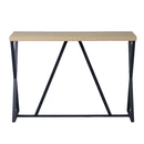 Supfirm 47.2'' Sofa Table; Wood Rectangle Console Table with Metal Frame - Oak & Black