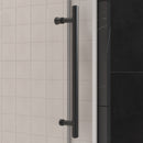 Supfirm 56'' - 60'' W x 66'' H Single Sliding Frameless Tub Shower Door With 3/8 Inch (10mm) Clear Glass in Matte Black