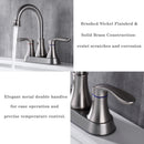 Supfirm 2-Handle 4-Inch Brushed Nickel Bathroom Faucet, Bathroom Vanity Sink Faucets with Pop-up Drain and Supply Hoses