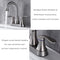 Supfirm 2-Handle 4-Inch Brushed Nickel Bathroom Faucet, Bathroom Vanity Sink Faucets with Pop-up Drain and Supply Hoses