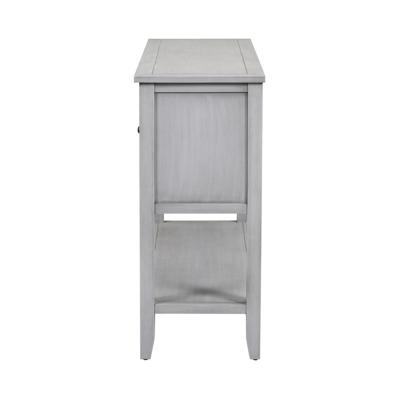 Supfirm TREXM Cambridge Series  Ample Storage Vintage Console Table with Four Small Drawers and Bottom Shelf for Living Rooms, Entrances and Kitchens (Antique Gray, OLD SKU: WF190263AAE)