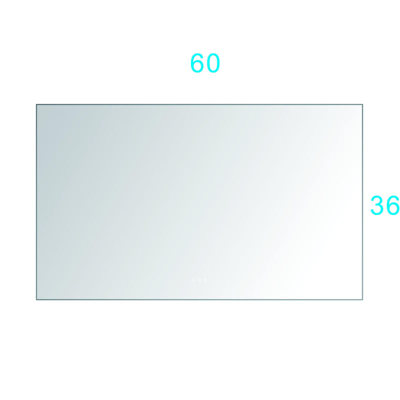 60x 36Inch LED Mirror Bathroom Vanity Mirror with Back Light, Wall Mount Anti-Fog Memory Large Adjustable Vanity Mirror - Supfirm