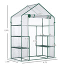 Supfirm 5' x 2.5' x 6.5' Mini Walk-in Greenhouse Kit, Portable Green House with 3 Tier Shleves, Roll-Up Door, and Weatherized Plastic Cover for Backyard Garden, Clear